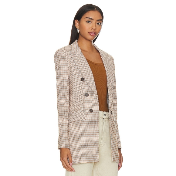 1. STATE Long Double Breasted Blazer in Dusty Blue | Size 8 - Picture 2 of 9